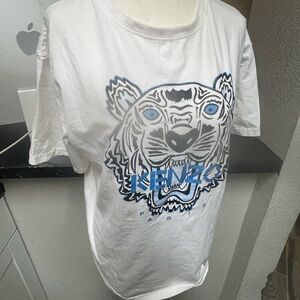 Kenzo Kids White and Blue Tiger Tee